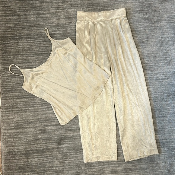 Vintage shimmery Night lights by Michael Calderon pantsuit set made in USA 4 - Picture 1 of 11